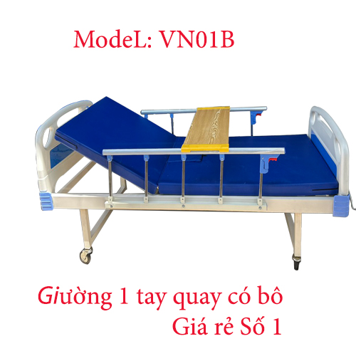 Giường 1 tay quay nâng lưng có bô vệ sinh VN01B