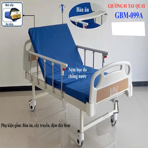 Giường bệnh 1 tay quay giá rẻ GBM-099A